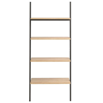 vidaXL 4-Tier Leaning Shelf Light Brown and Black 64x34x150,5 cm