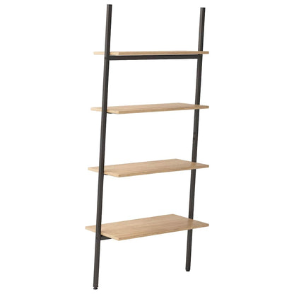 vidaXL 4-Tier Leaning Shelf Light Brown and Black 64x34x150,5 cm