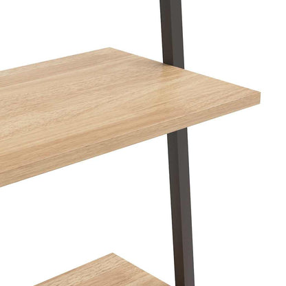 vidaXL 4-Tier Leaning Shelf Light Brown and Black 64x34x150,5 cm