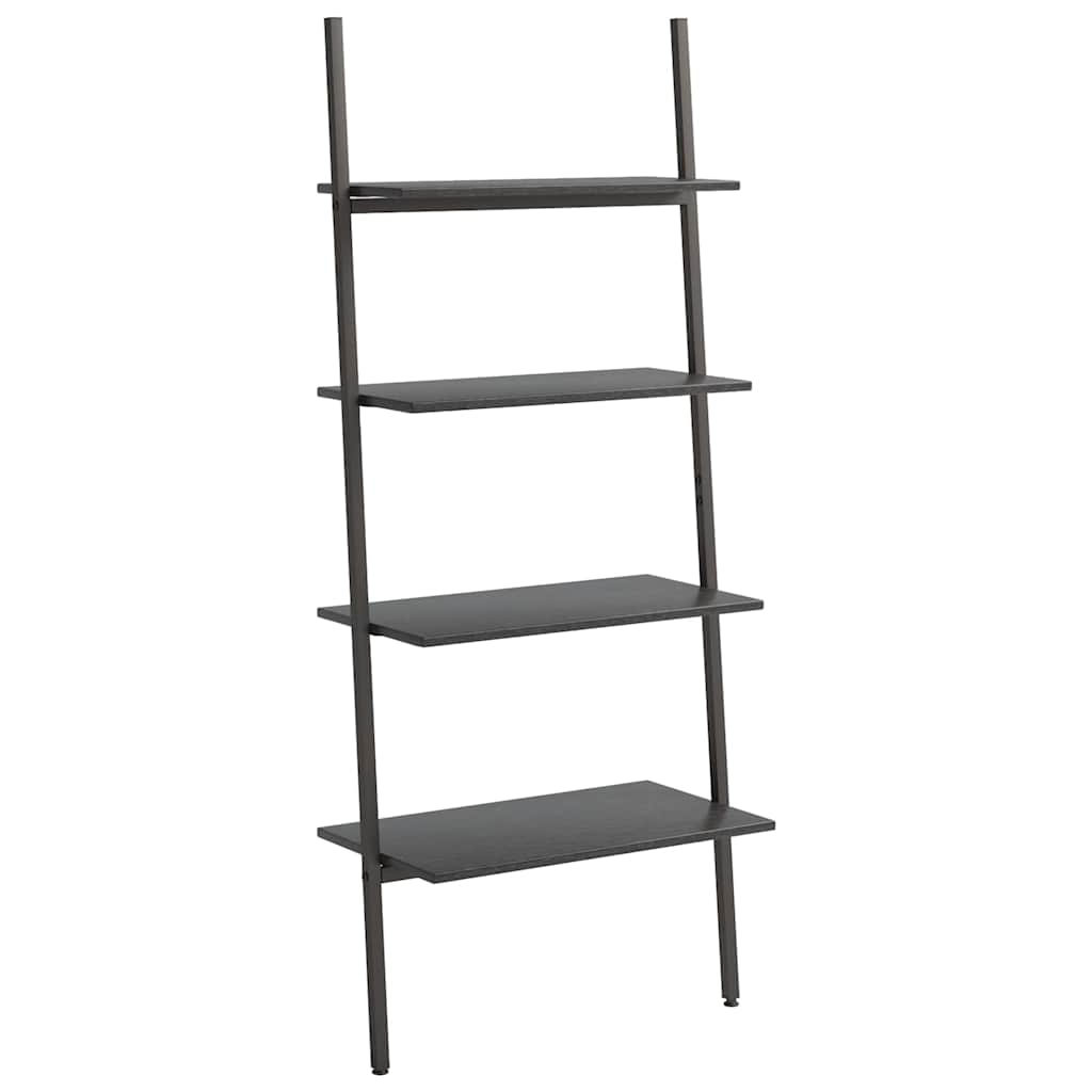 vidaXL 4-Tier Leaning Shelf Black 64x34x150,5 cm