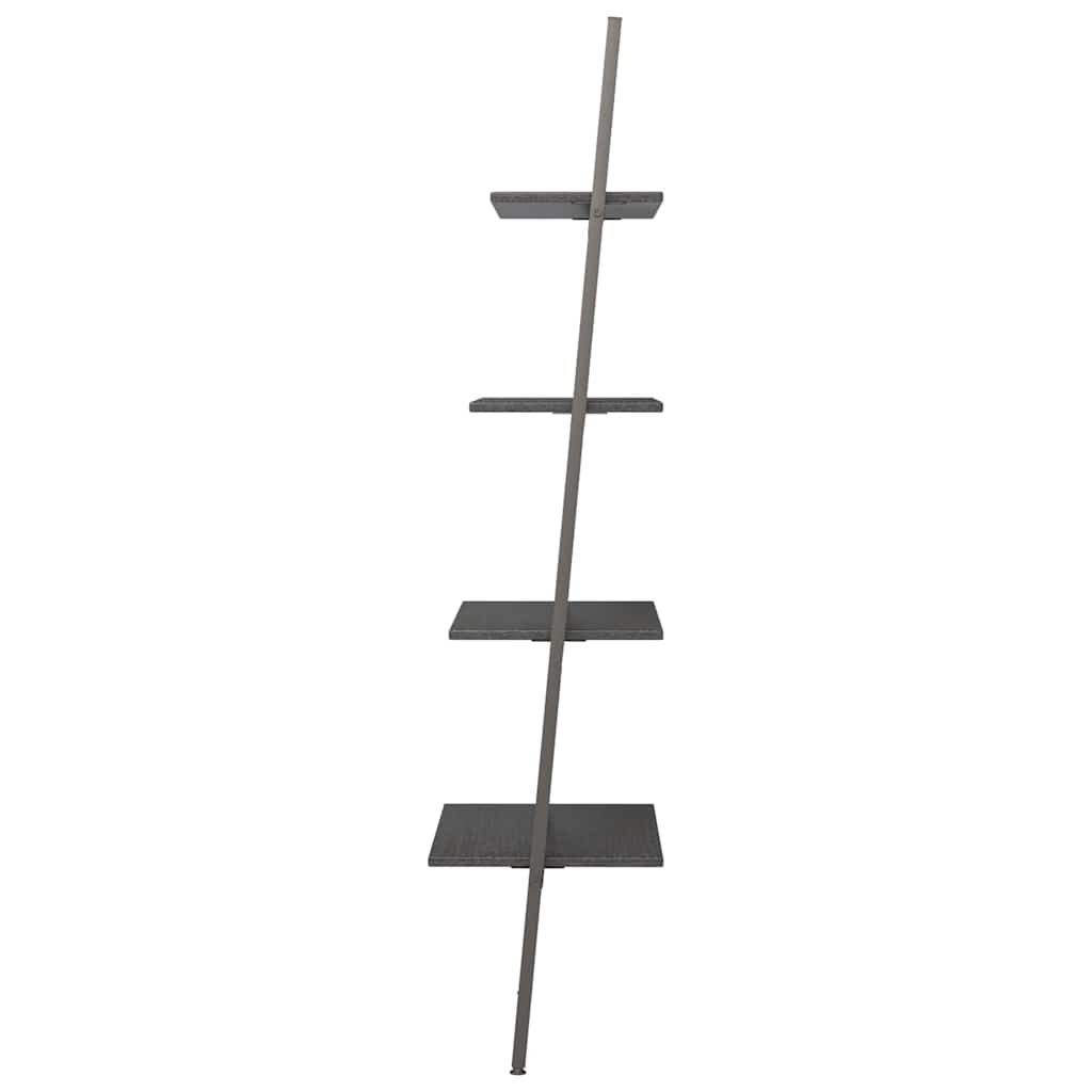 vidaXL 4-Tier Leaning Shelf Black 64x34x150,5 cm