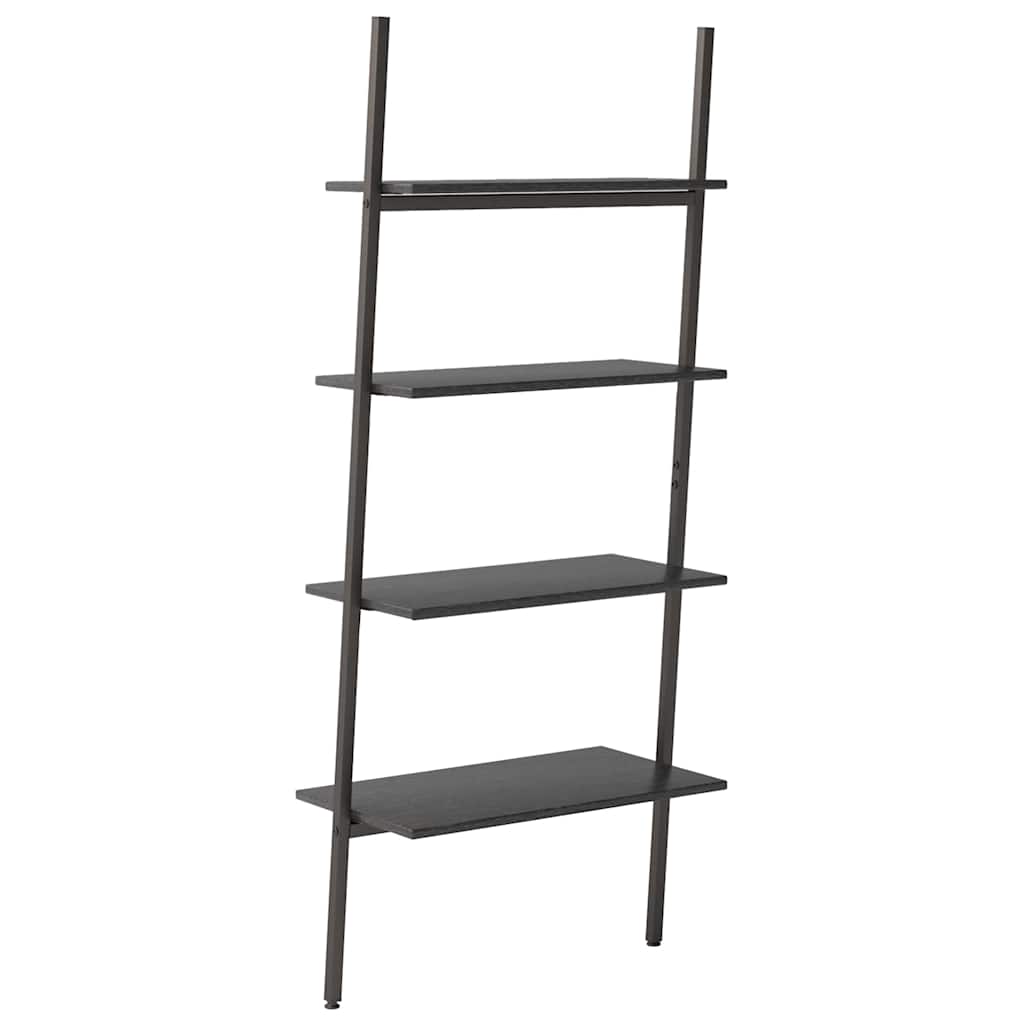 vidaXL 4-Tier Leaning Shelf Black 64x34x150,5 cm