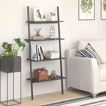 vidaXL 4-Tier Leaning Shelf Black 64x34x150,5 cm