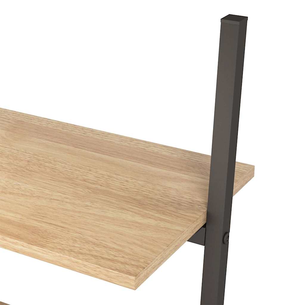 vidaXL 5-Tier Leaning Shelf Light Brown and Black 64x34x185,5 cm