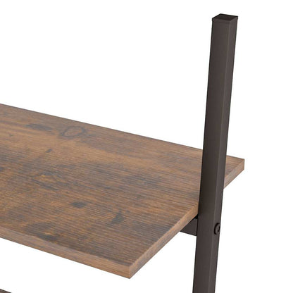vidaXL 5-Tier Leaning Shelf Dark Brown and Black 64x34x185,5 cm