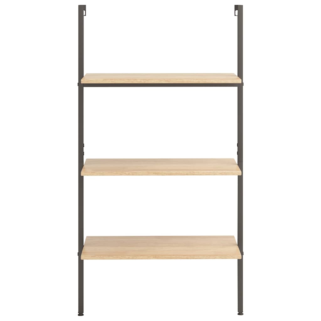 vidaXL 3-Tier Leaning Shelf Light Brown and Black 64x35x120,5 cm