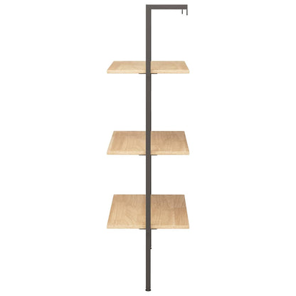 vidaXL 3-Tier Leaning Shelf Light Brown and Black 64x35x120,5 cm