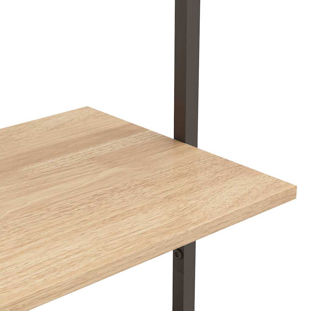 vidaXL 3-Tier Leaning Shelf Light Brown and Black 64x35x120,5 cm