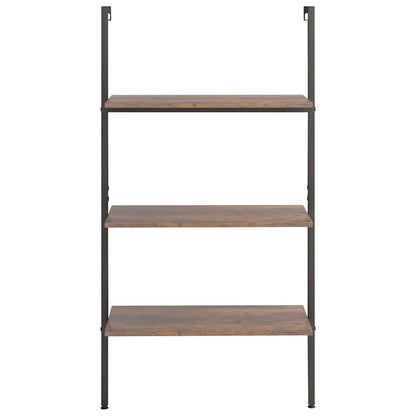 vidaXL 3-Tier Leaning Shelf Dark Brown and Black 64x35x120,5 cm