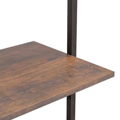 vidaXL 3-Tier Leaning Shelf Dark Brown and Black 64x35x120,5 cm