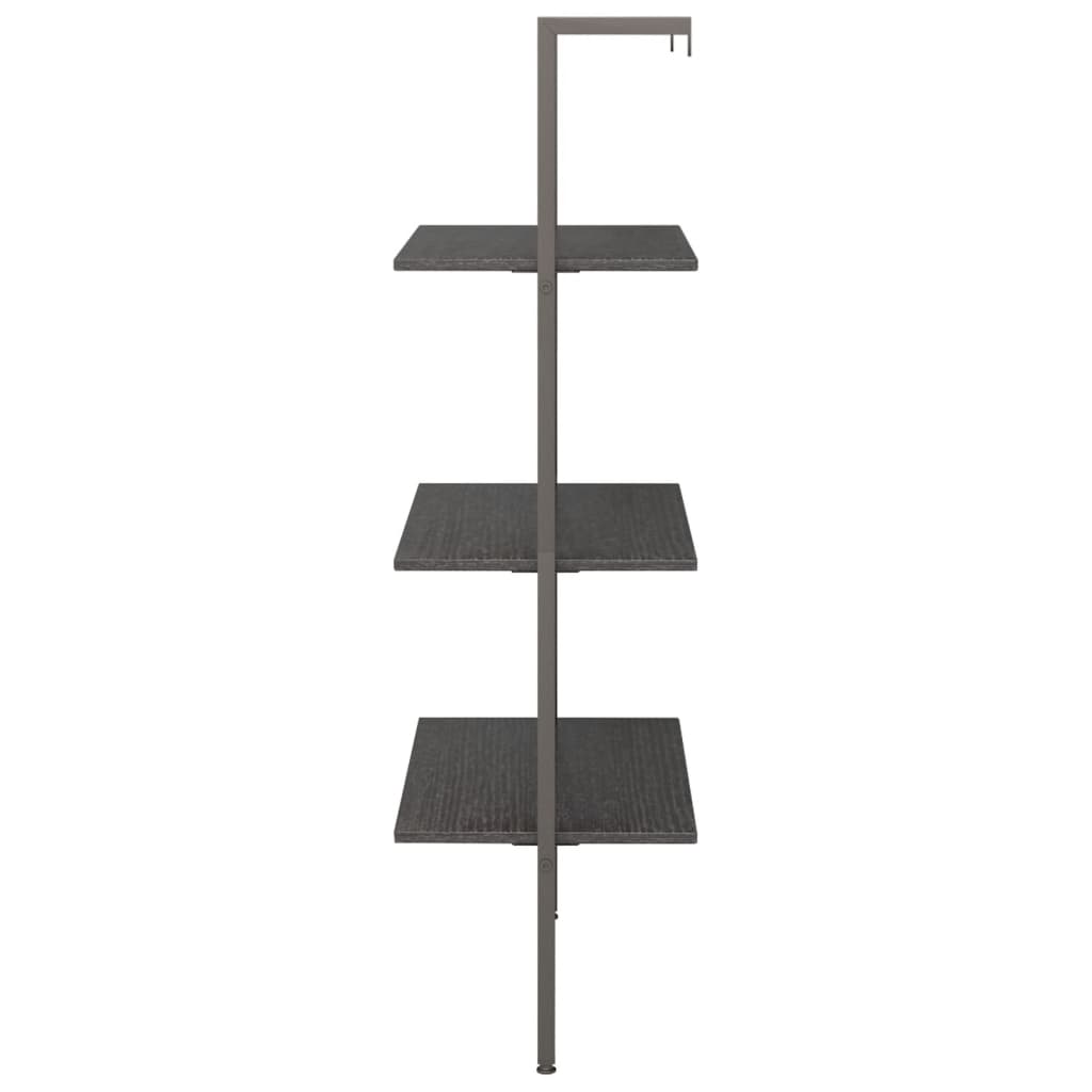 vidaXL 3-Tier Leaning Shelf Black 64x35x120.5 cm