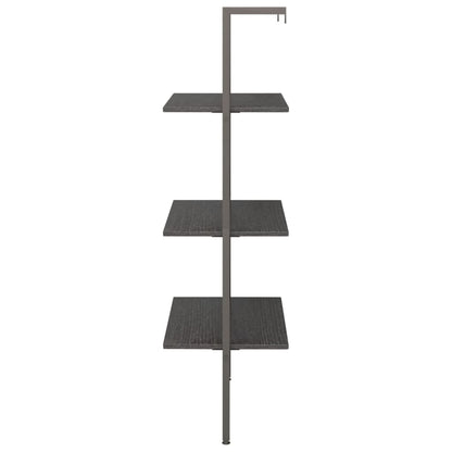 vidaXL 3-Tier Leaning Shelf Black 64x35x120.5 cm