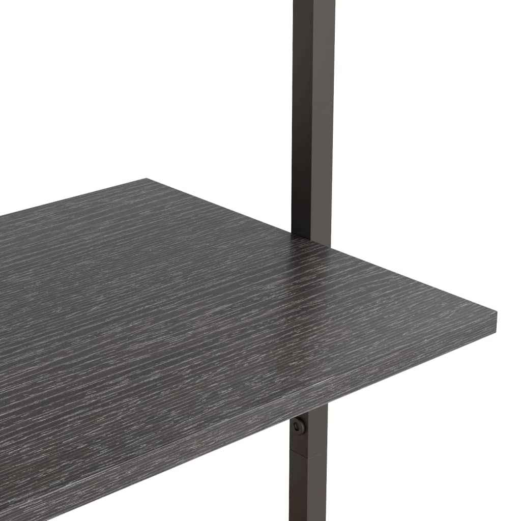 vidaXL 3-Tier Leaning Shelf Black 64x35x120.5 cm