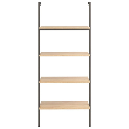 vidaXL 4-Tier Leaning Shelf Light Brown and Black 64x35x152.5 cm