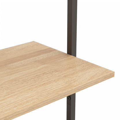 vidaXL 4-Tier Leaning Shelf Light Brown and Black 64x35x152.5 cm