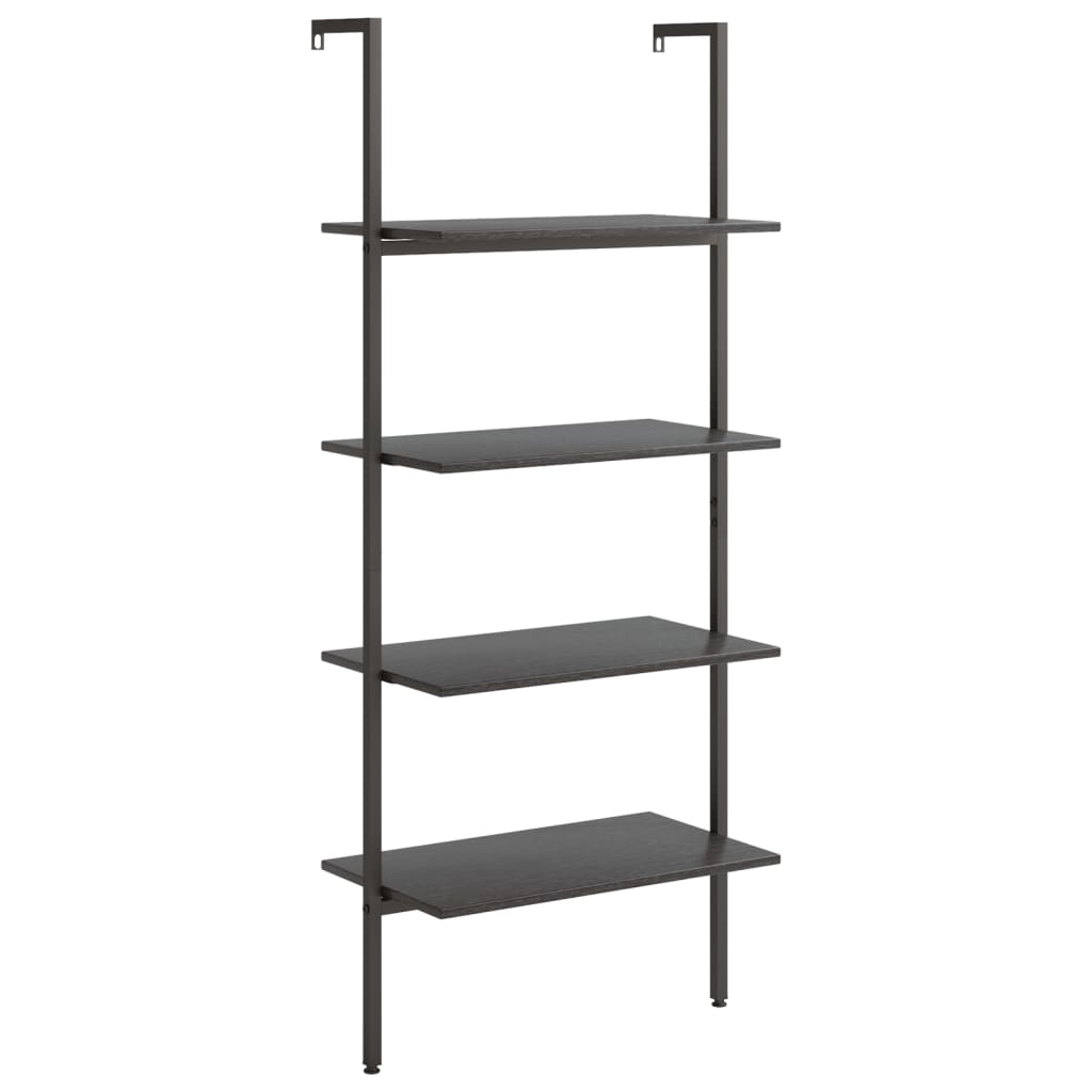 vidaXL 4-Tier Leaning Shelf Black 64x35x152.5 cm