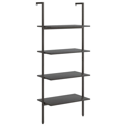 vidaXL 4-Tier Leaning Shelf Black 64x35x152.5 cm