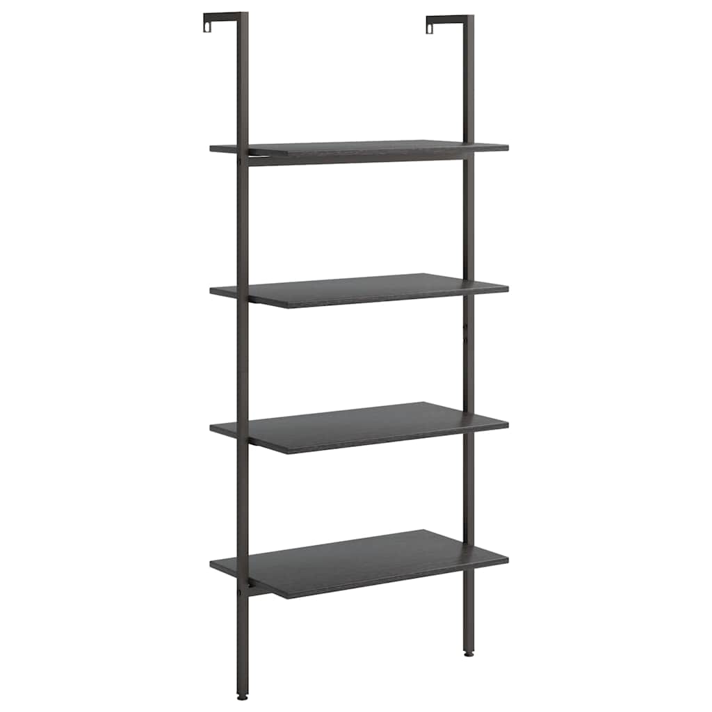 vidaXL 4-Tier Leaning Shelf Black 64x35x152,5 cm
