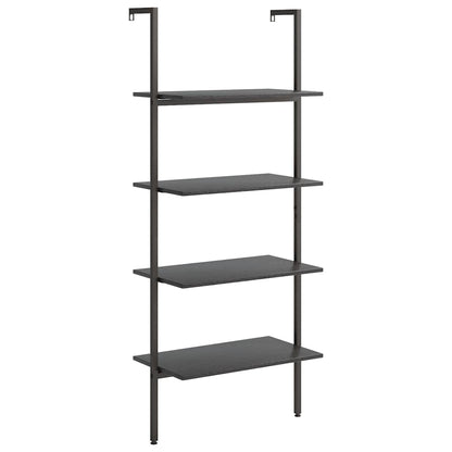 vidaXL 4-Tier Leaning Shelf Black 64x35x152,5 cm