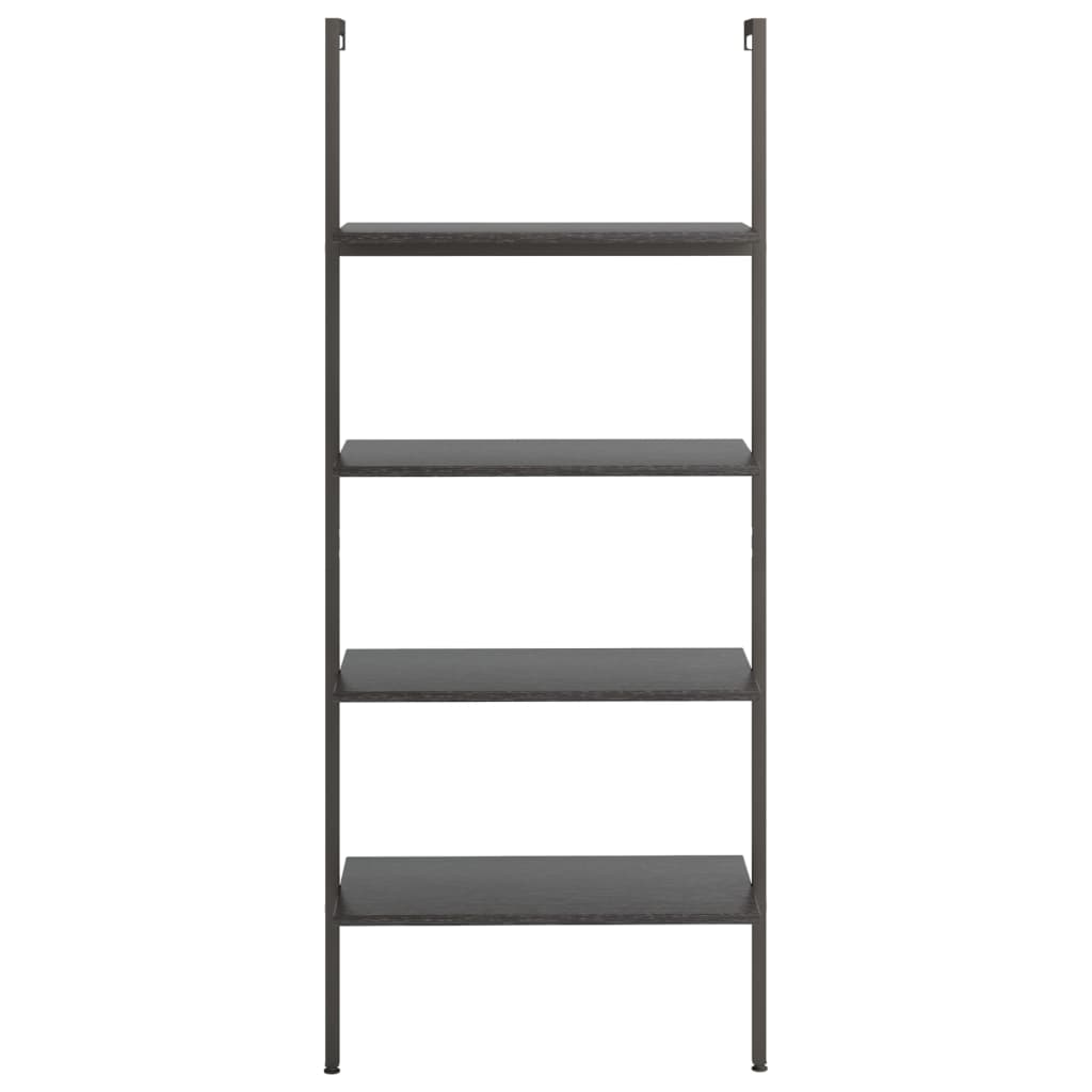 vidaXL 4-Tier Leaning Shelf Black 64x35x152.5 cm