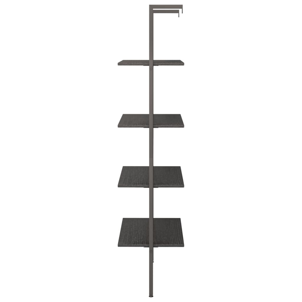vidaXL 4-Tier Leaning Shelf Black 64x35x152.5 cm