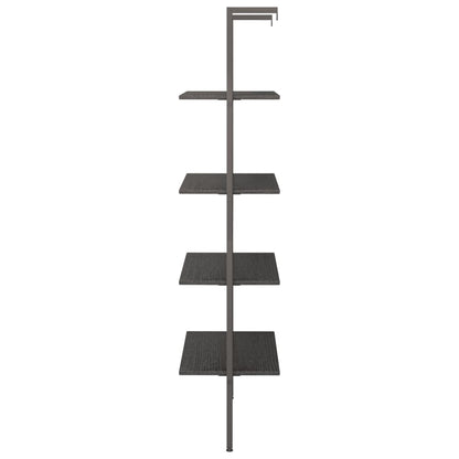vidaXL 4-Tier Leaning Shelf Black 64x35x152.5 cm