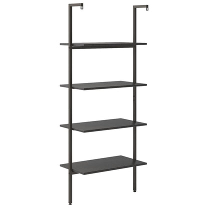 vidaXL 4-Tier Leaning Shelf Black 64x35x152.5 cm