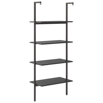 vidaXL 4-Tier Leaning Shelf Black 64x35x152,5 cm