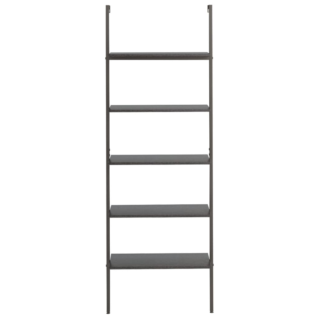 vidaXL 5-Tier Leaning Shelf Black 64x35x185 cm