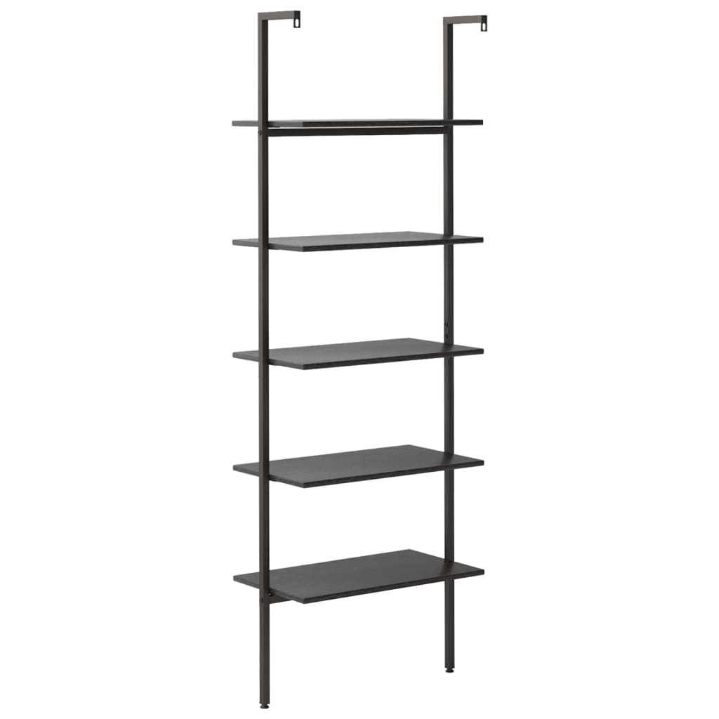 vidaXL 5-Tier Leaning Shelf Black 64x35x185 cm