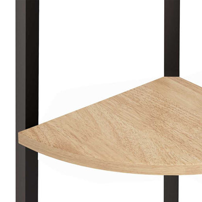 336388 vidaXL 3-Tier Corner Shelf Light Brown and Black 45,5x31,5x120 cm