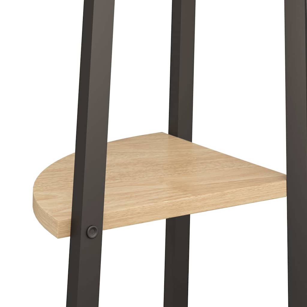 336388 vidaXL 3-Tier Corner Shelf Light Brown and Black 45,5x31,5x120 cm