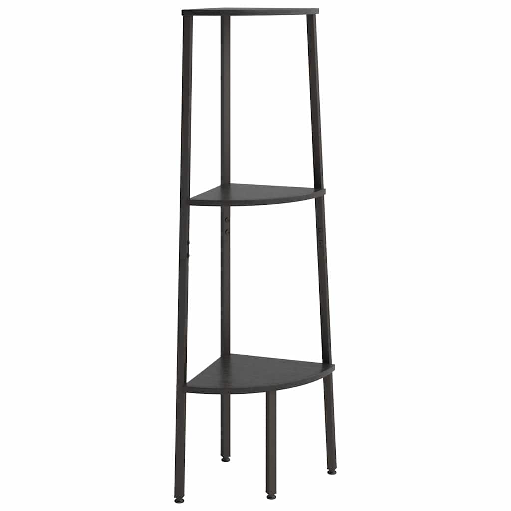 vidaXL 3-Tier Corner Shelf Black 45,5x31,5x120 cm