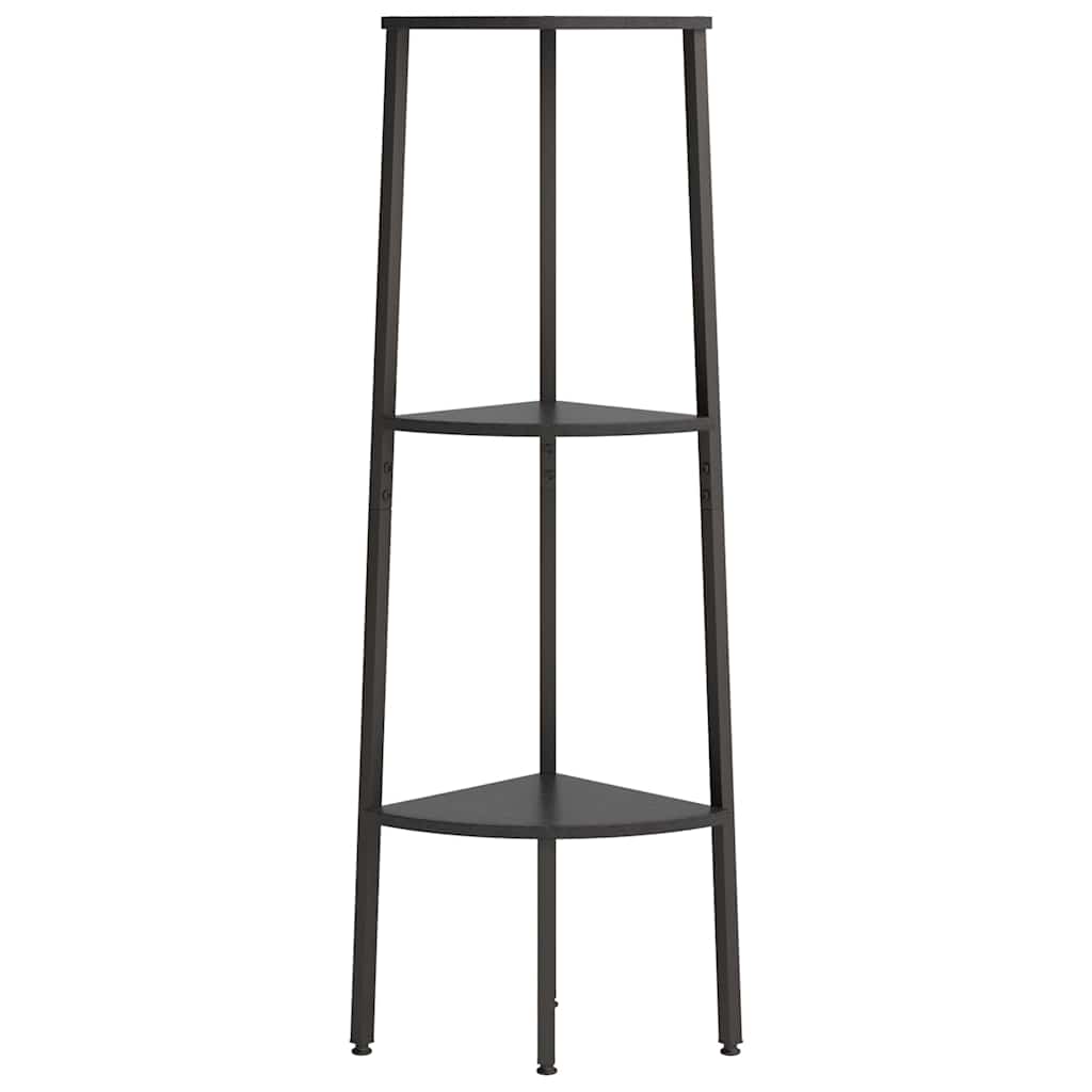 vidaXL 3-Tier Corner Shelf Black 45,5x31,5x120 cm