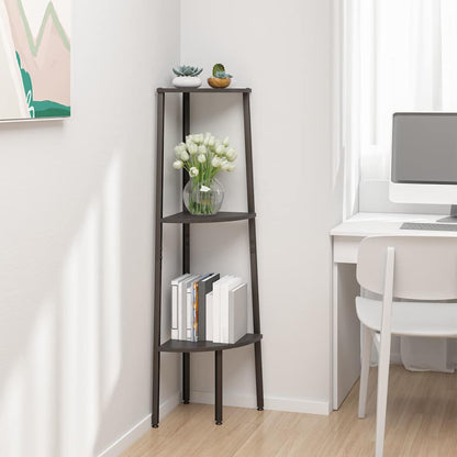 vidaXL 3-Tier Corner Shelf Black 45,5x31,5x120 cm