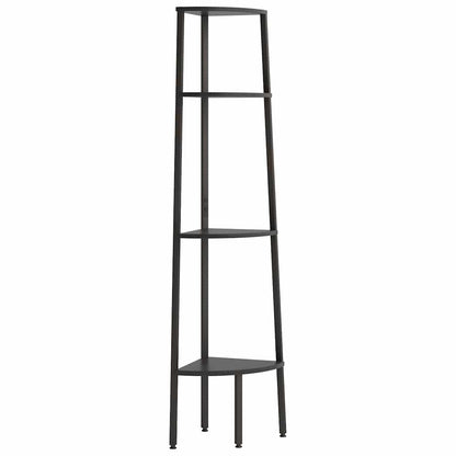 336393 vidaXL 4-Tier Corner Shelf Black 45,5x31,5x150 cm