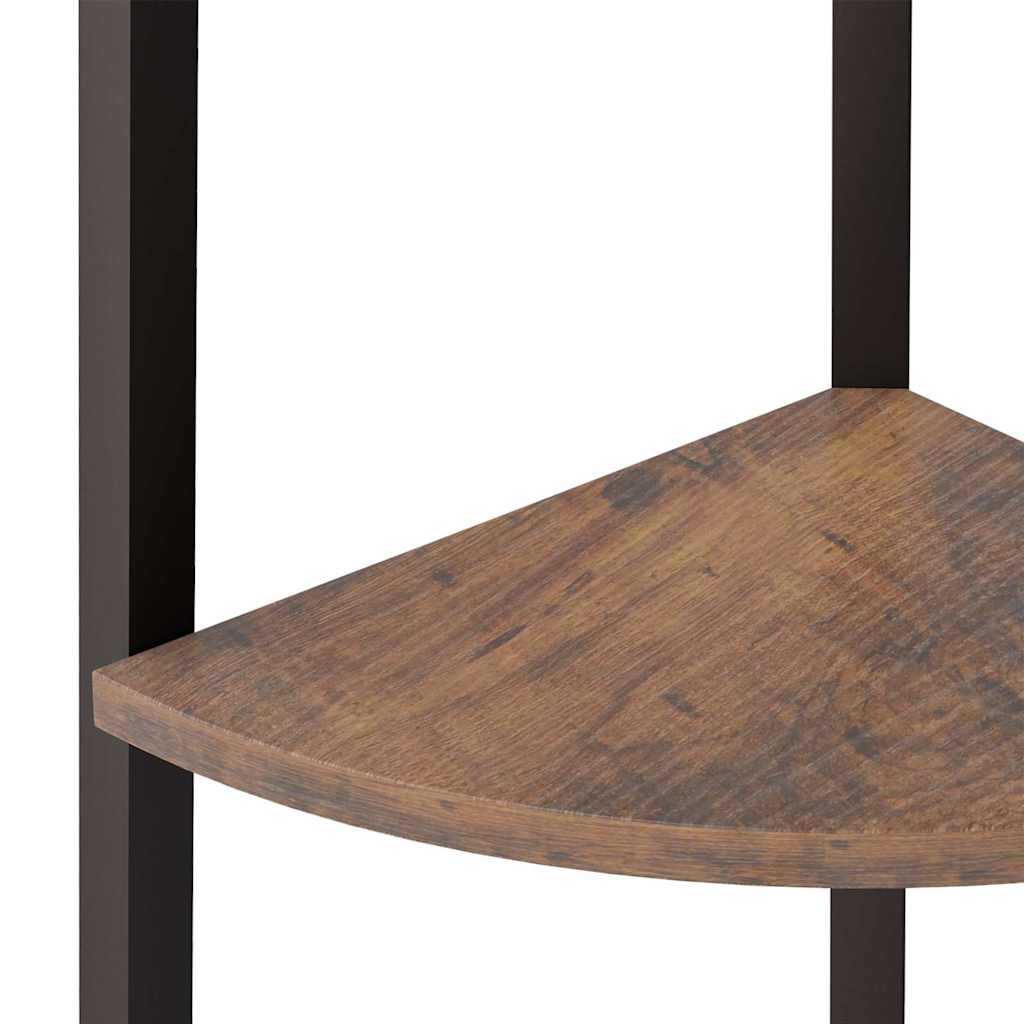 vidaXL 5-Tier Corner Shelf Dark Brown and Black 45,5x31,5x180 cm
