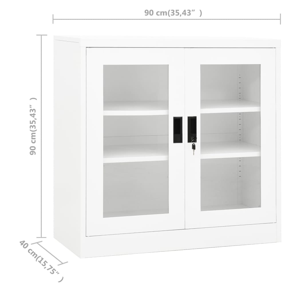 vidaXL Office Cabinet White 90x40x90 cm Steel