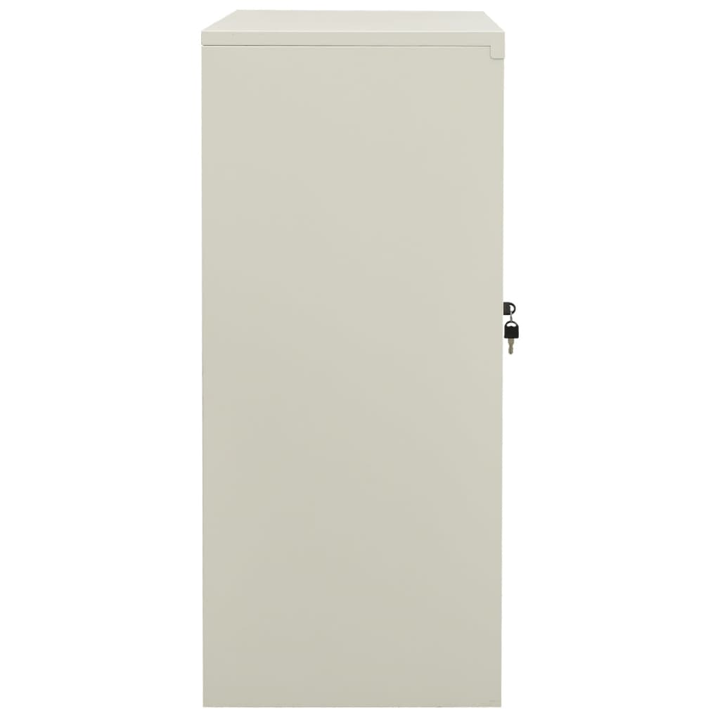 vidaXL Office Cabinet | Light grey | Steel, tempered glass | Standard