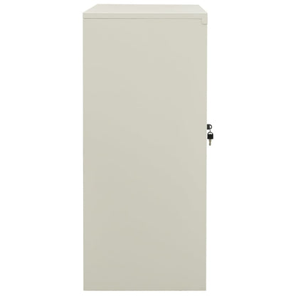 vidaXL Office Cabinet | Light grey | Steel, tempered glass | Standard