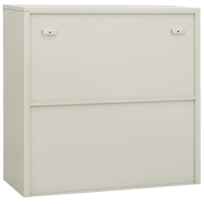 vidaXL Office Cabinet | Light grey | Steel, tempered glass | Standard
