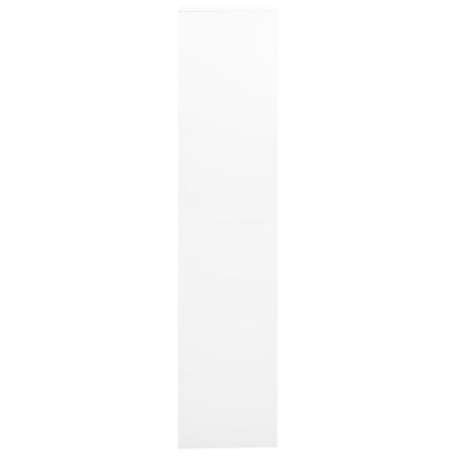 vidaXL Office Cabinet White 90x40x180 cm Steel and Tempered Glass