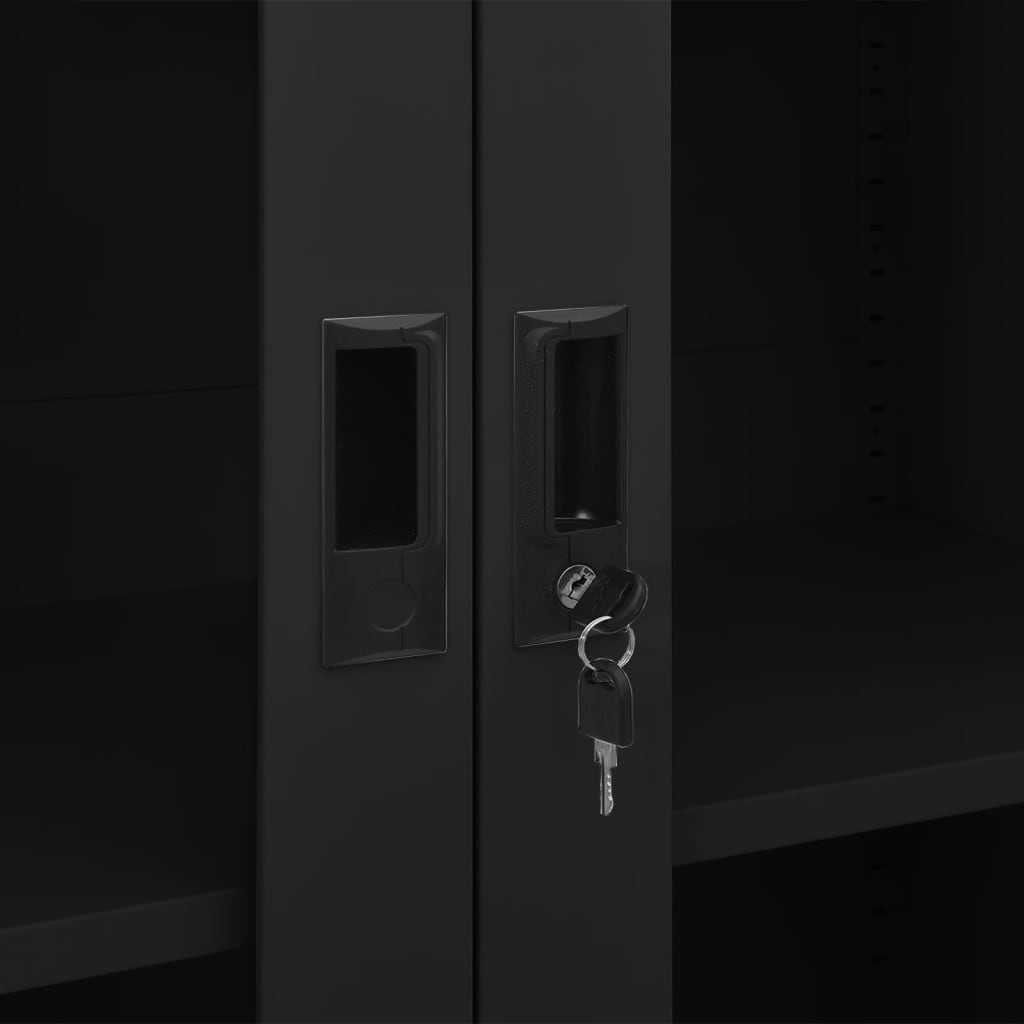 vidaXL Office Cabinet Black 90x40x180 cm Steel