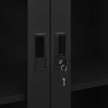 vidaXL Office Cabinet Black 90x40x180 cm Steel