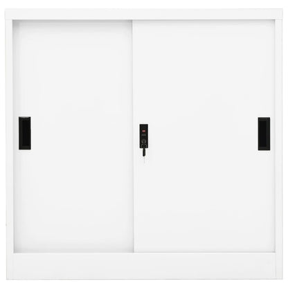vidaXL Office Cabinet with Sliding Door White 90x40x90 cm Steel