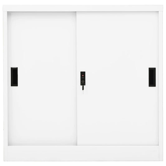 vidaXL Office Cabinet | White | Steel | 90 cm x 40 cm x 90 cm | Filing Cabinet