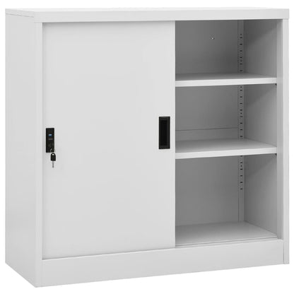 vidaXL Office Cabinet | Light grey | Steel | Medium | Locks | Office Cabinet