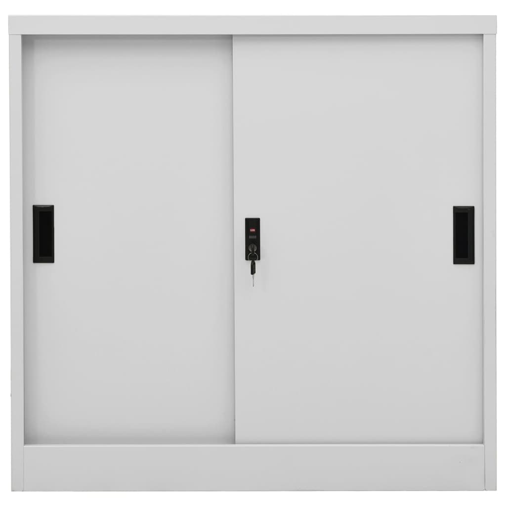 vidaXL Office Cabinet | Light grey | Steel | Medium | Locks | Office Cabinet