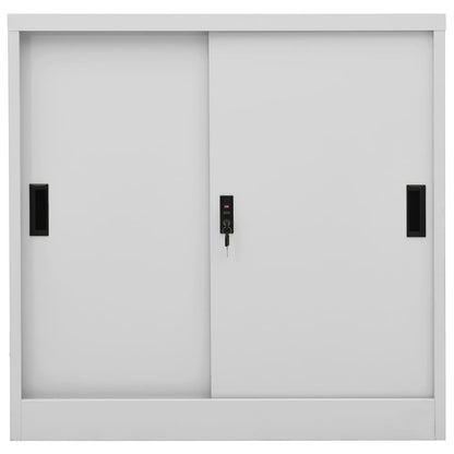 vidaXL Office Cabinet | Light grey | Steel | Medium | Locks | Office Cabinet