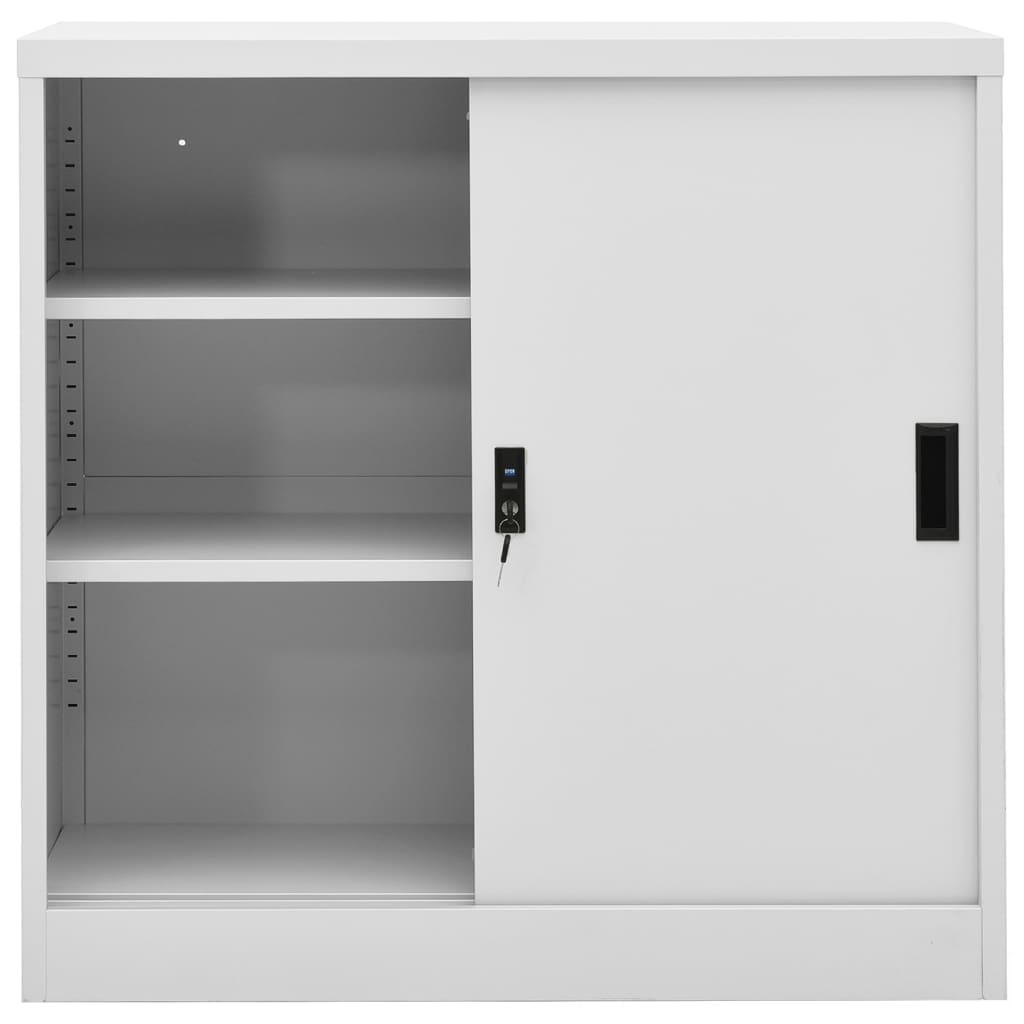 vidaXL Office Cabinet | Light grey | Steel | Medium | Locks | Office Cabinet